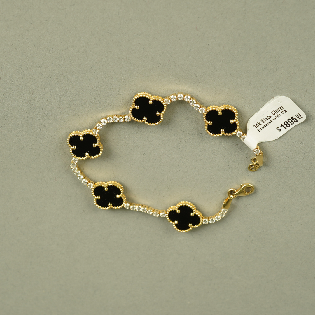 Black clover CZ Bracelet - 14K