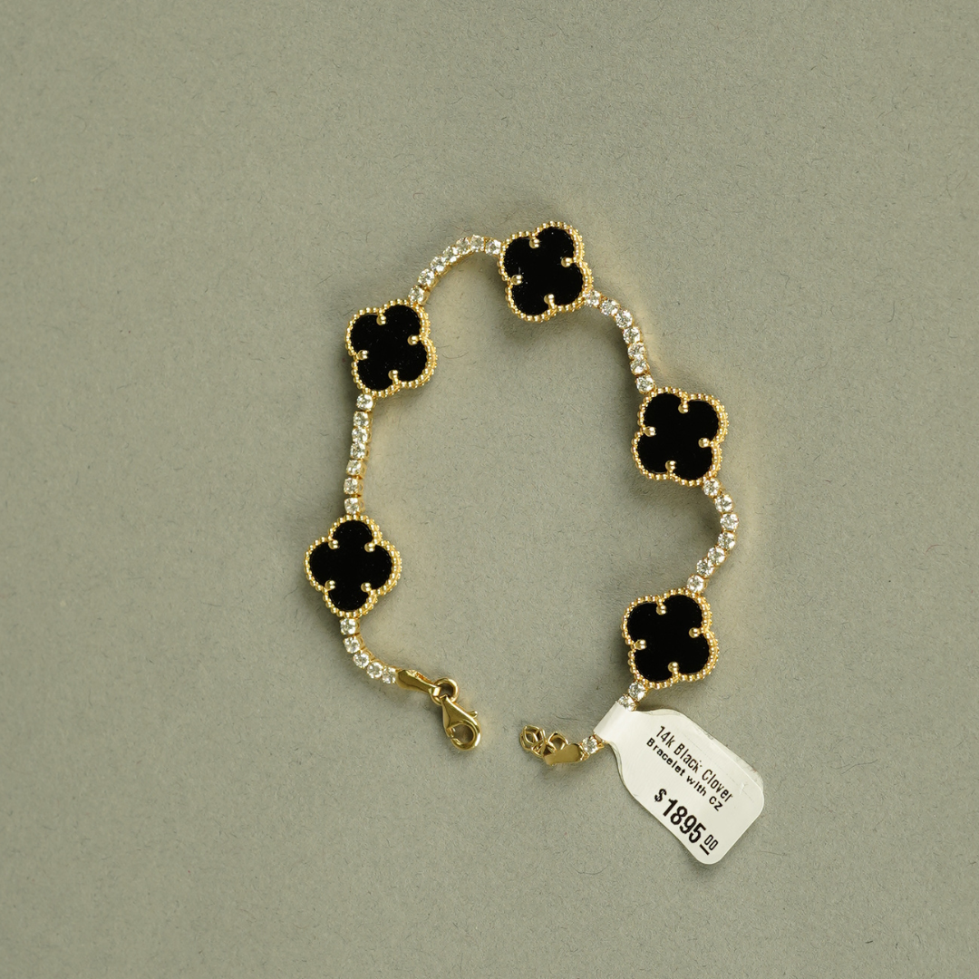 Black clover CZ Bracelet - 14K