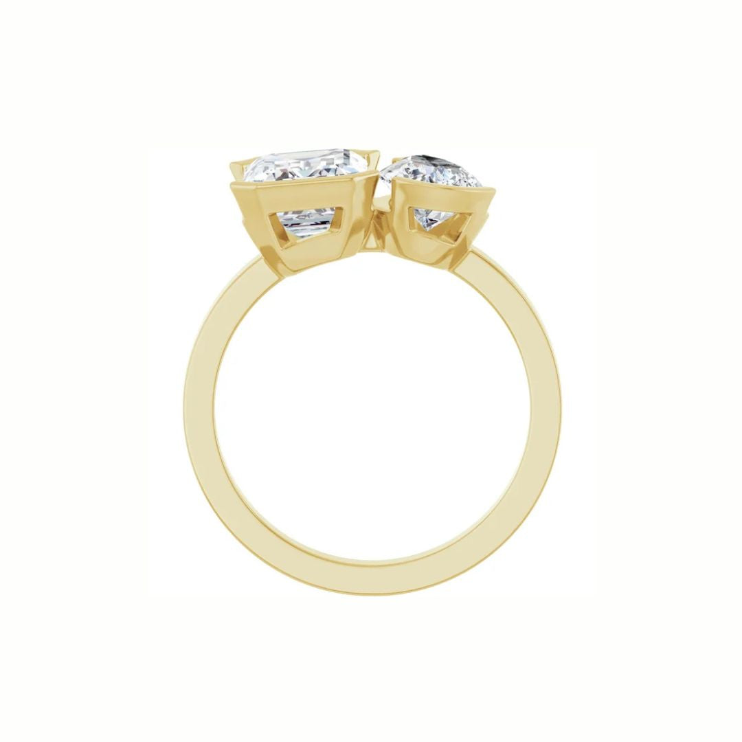 Emerald &amp; Pear Duo Engagement Ring