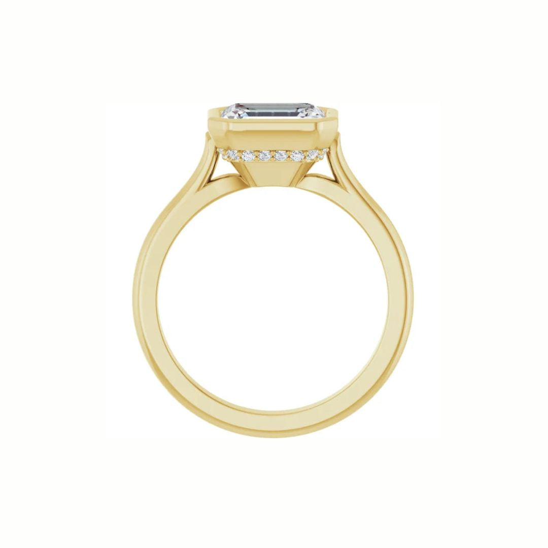 Bezel-Set Emerald Engagement Ring