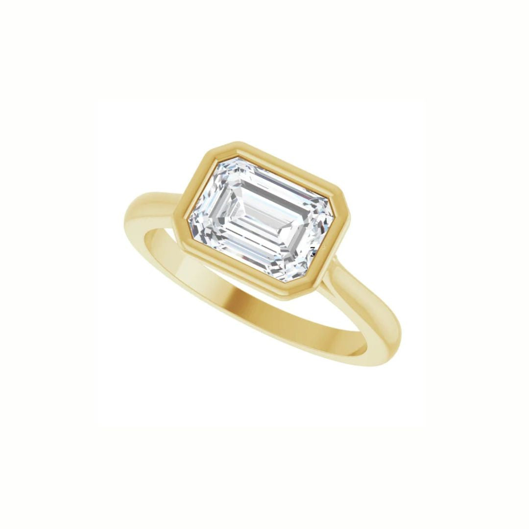 Bezel-Set Emerald Engagement Ring