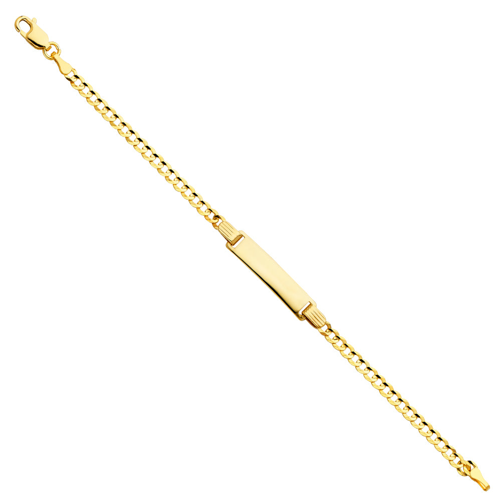 14K Cuban Baby ID Bracelet - 2mm