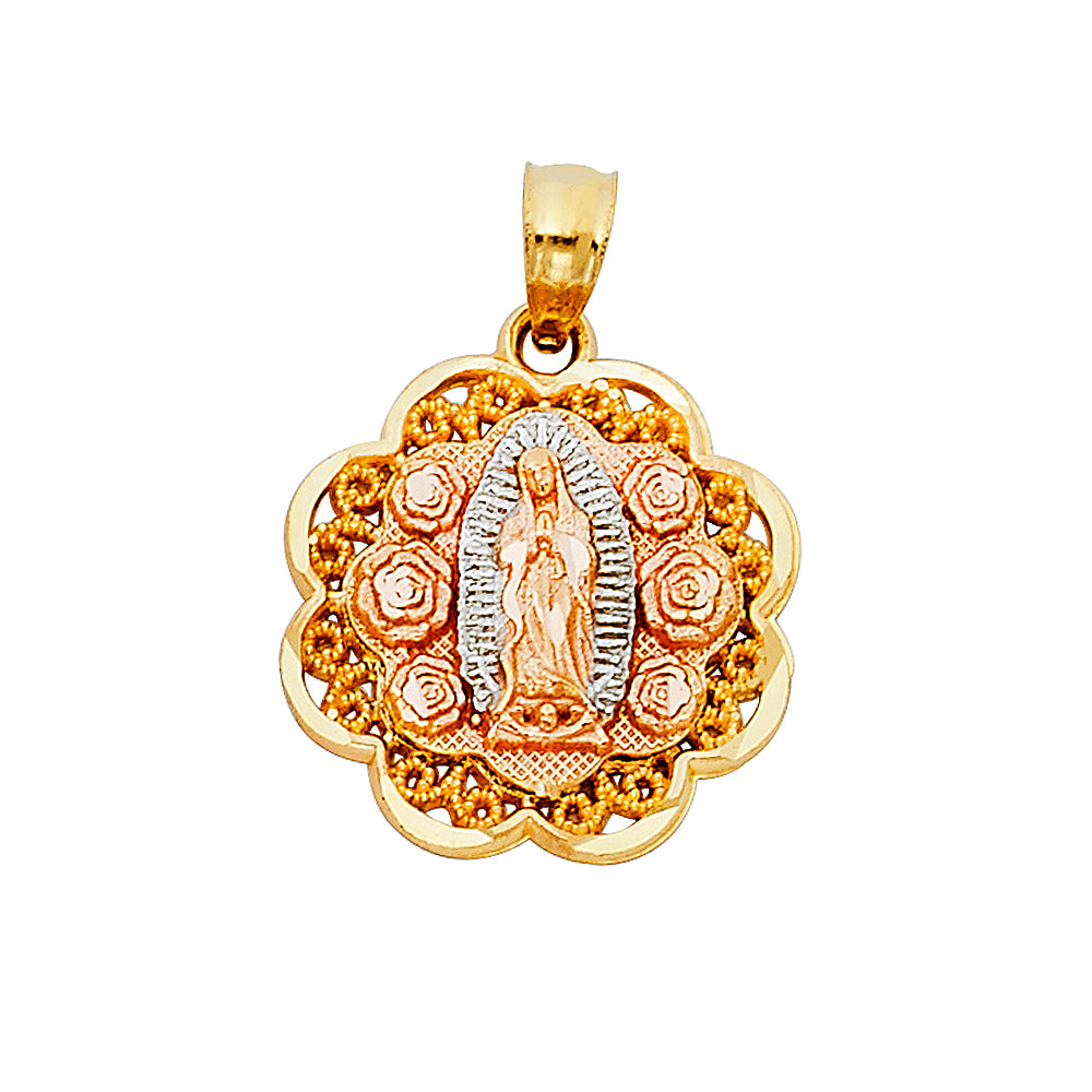 14K Micro Rose Virgin Pendant