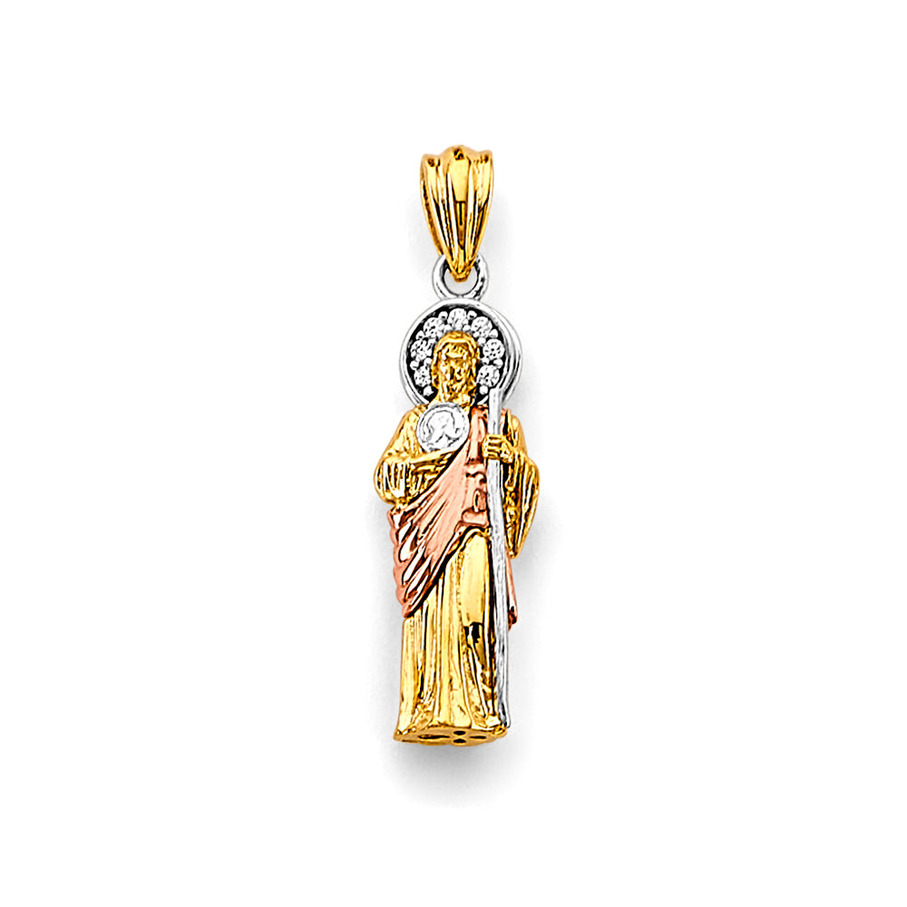 14k 3-Tone Micro St.Jude 3D Pendant