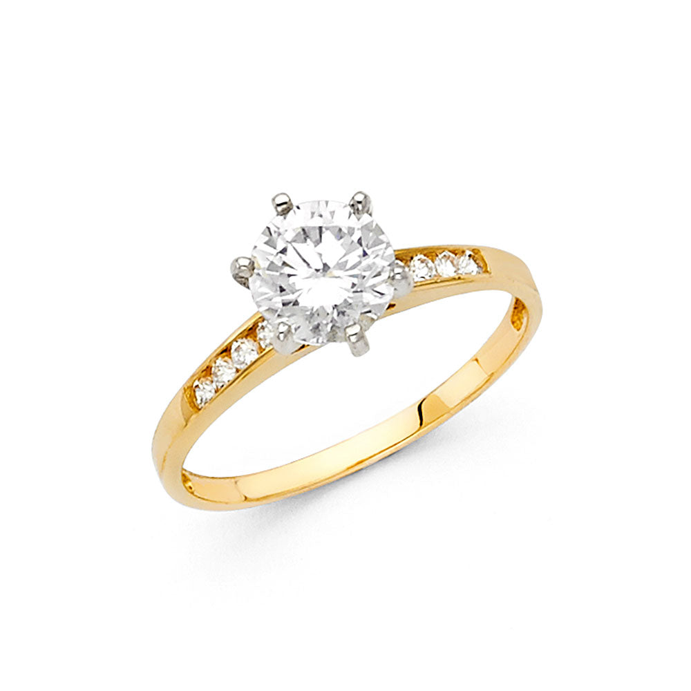 14KY CZ multi-set Engangement Ring