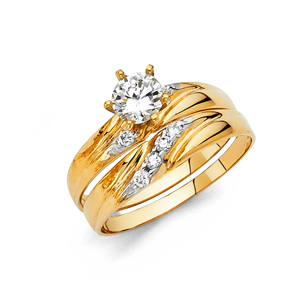 14K CZ Stride Engagement Ring