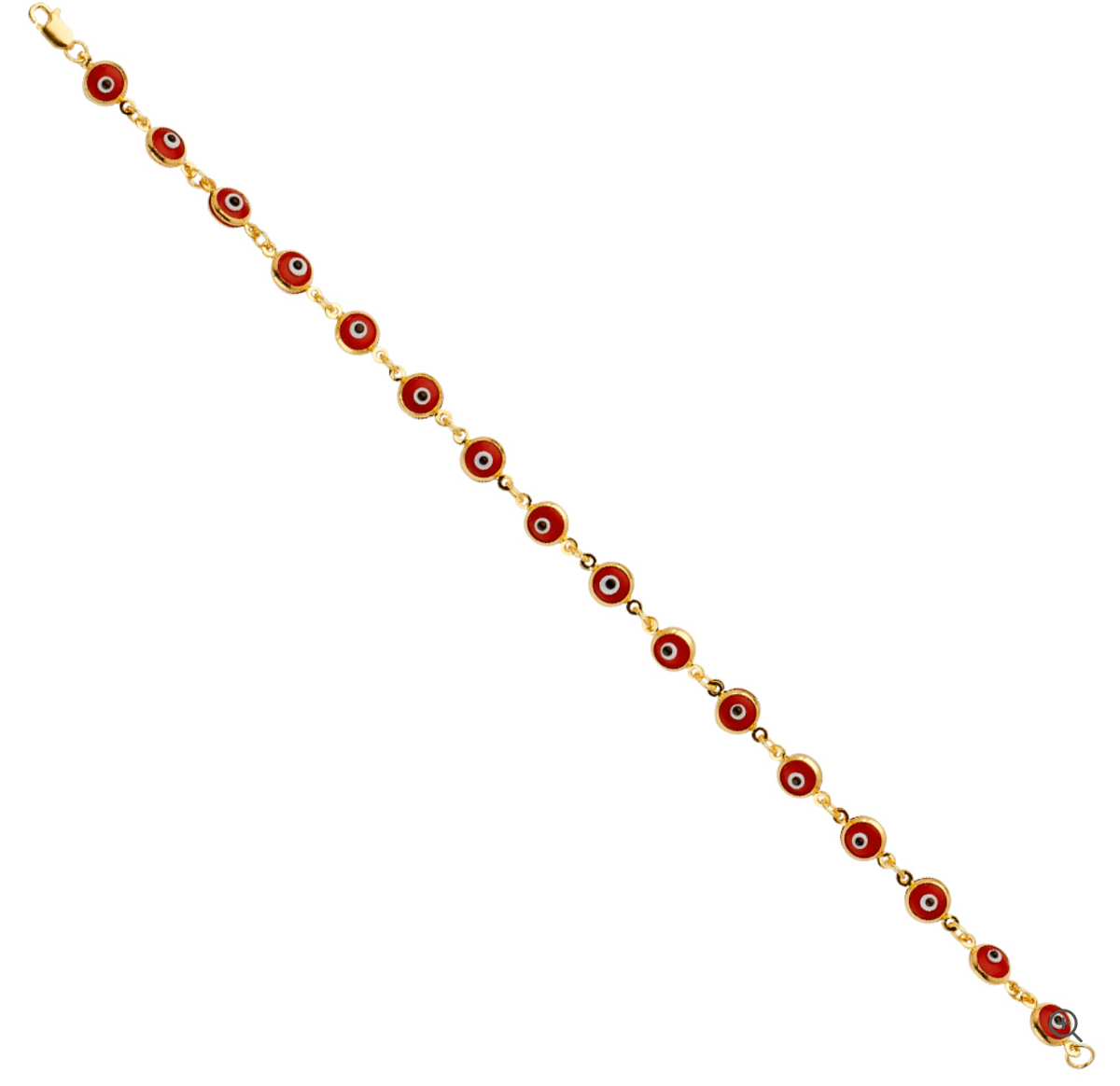 14K Red Evil Eye Bracelet