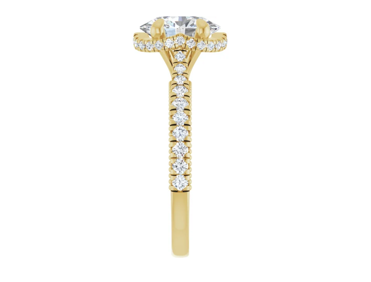 Oval Milgrain set Engagement ring