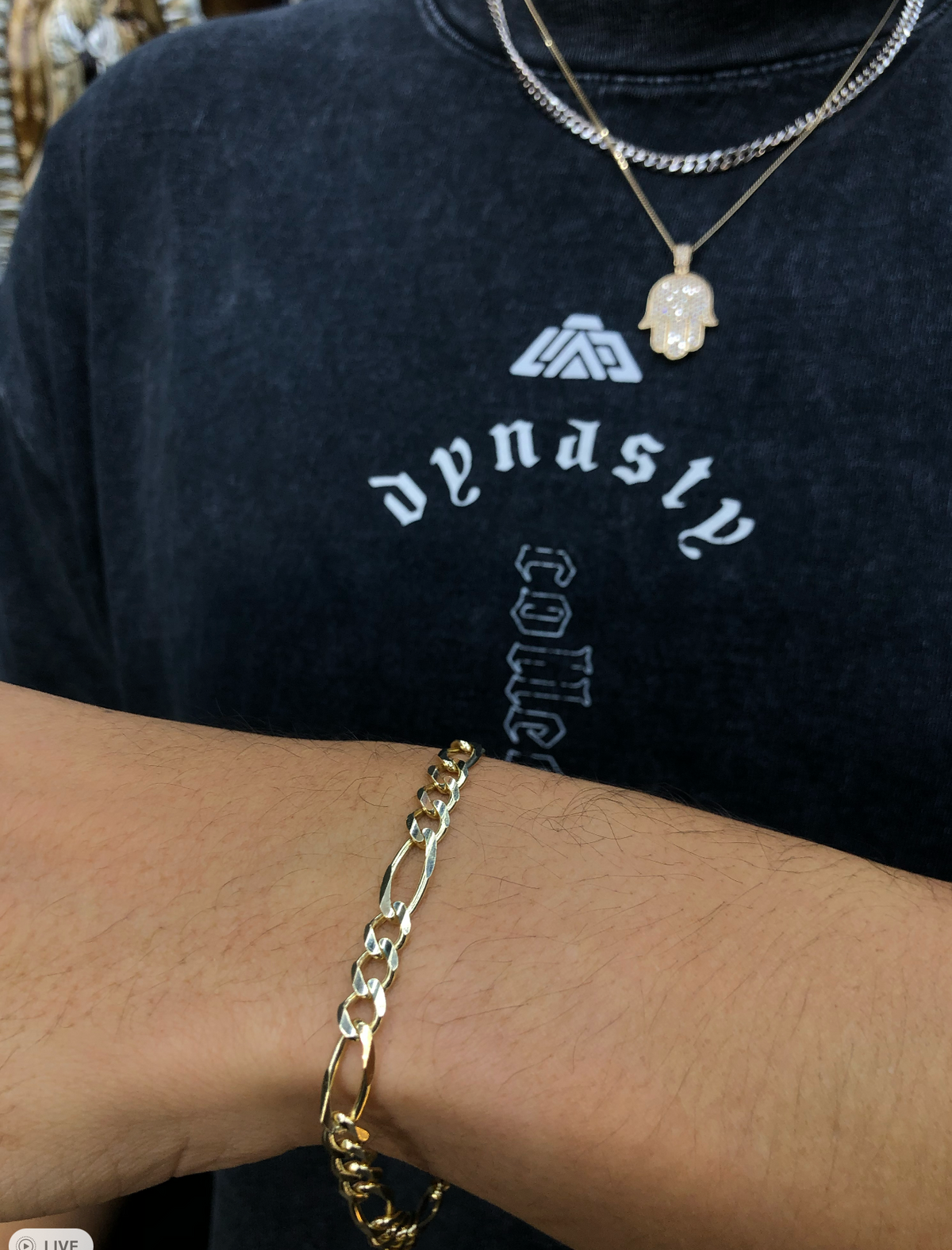 14K Figaro Bracelet - 6mm