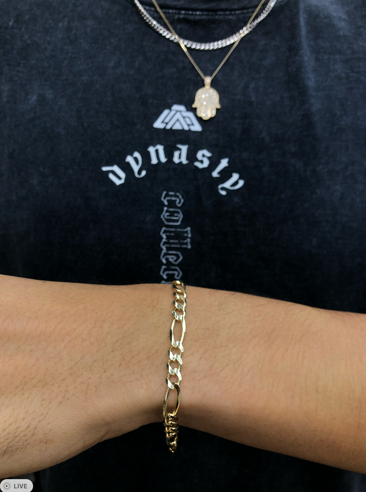 14K Figaro Bracelet - 6mm