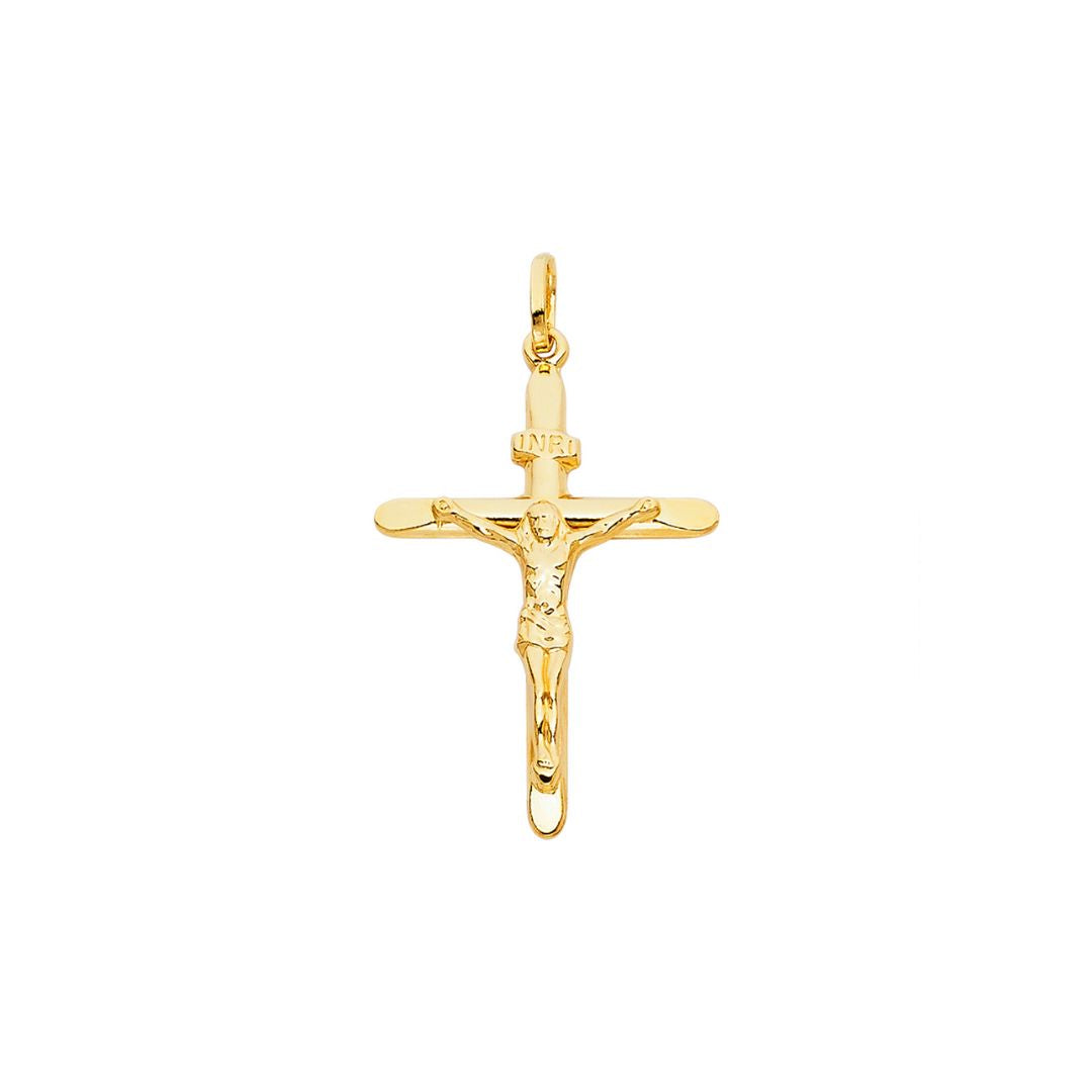 14K Stamp Edge Crucifix