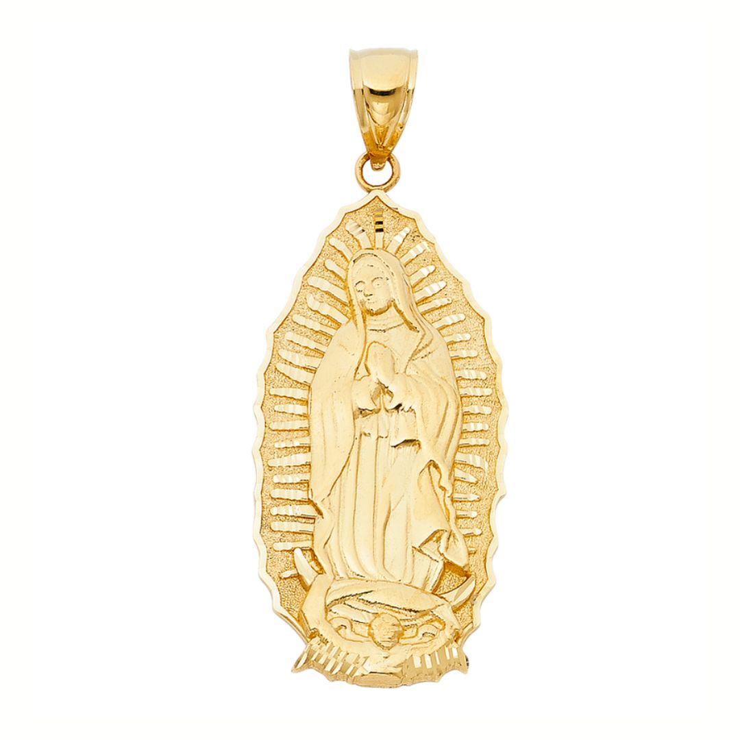 14K Large Guadalupe Pendant