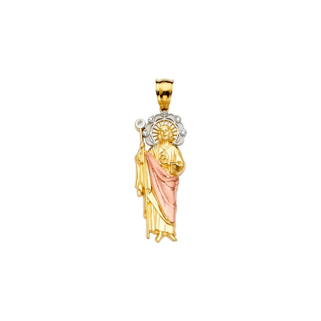 14K 3-Tone St. Jude Pendant