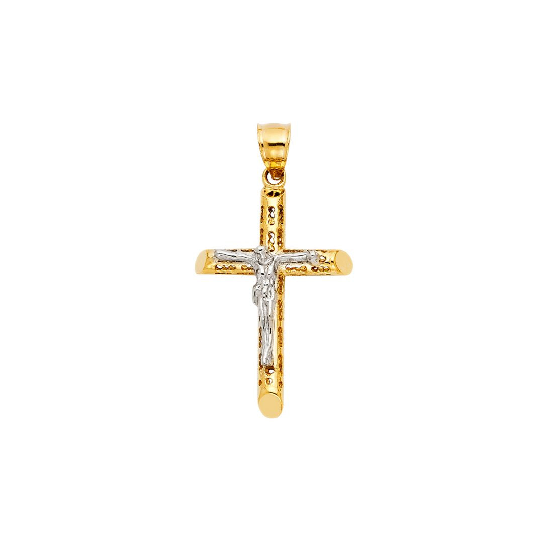 14K Etched Crucifix