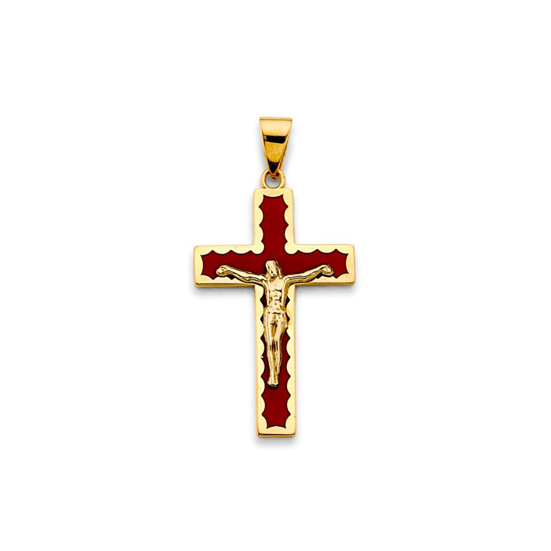 14K Enamel Crucifix