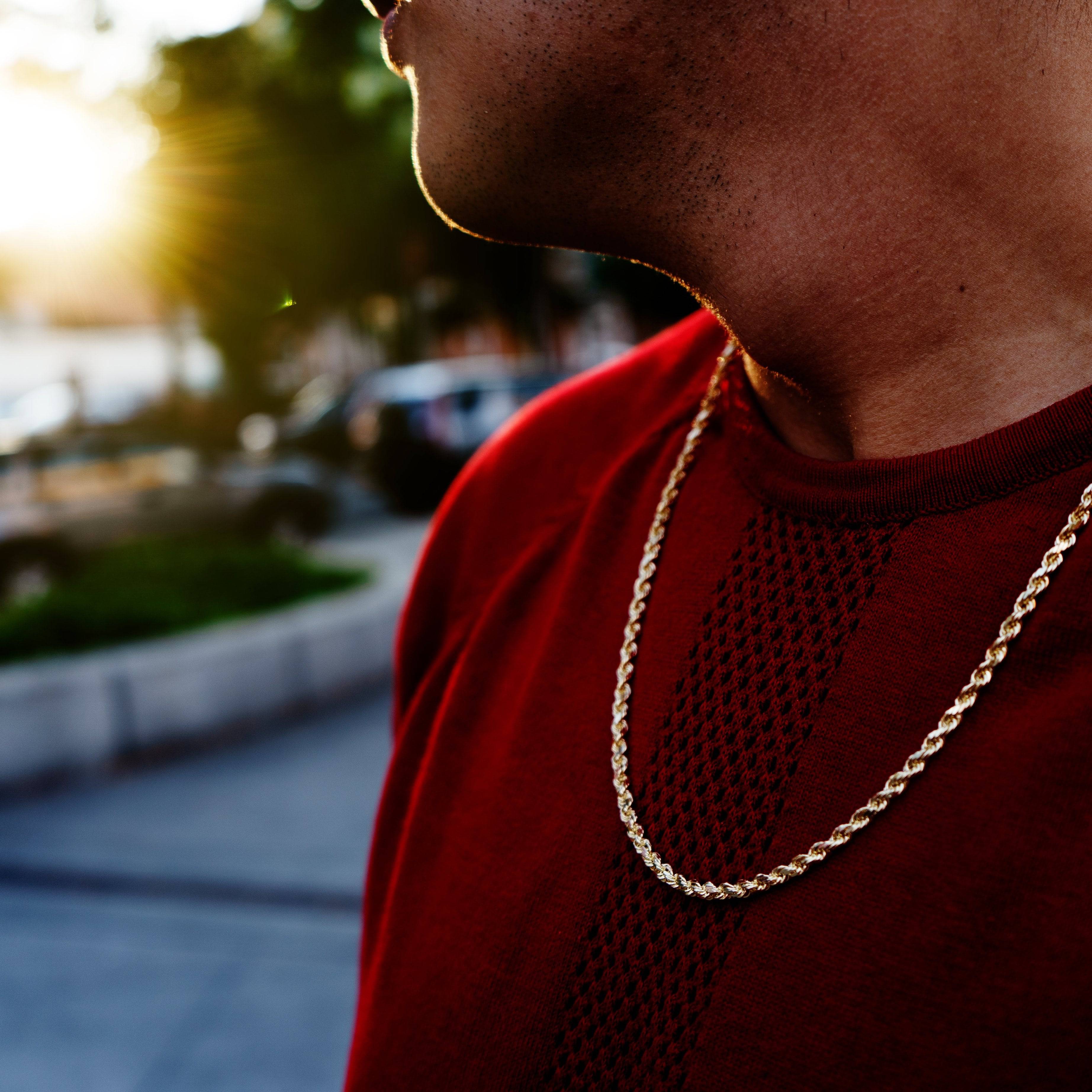 Men's Diamond-Cut Curb Chain Necklace